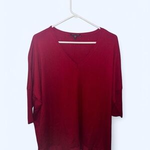 Calvin Klein Women's Red V-Neck Top